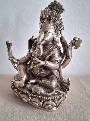 Beeld, Zilveren(835) Ganesha - 11.5 cm - Zilver (835)