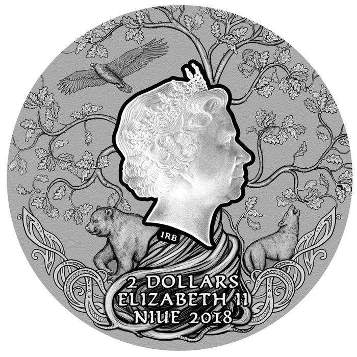 Niue. 5 Dollars 2018 Perun Thunder Slavic Gods - Antique, Timbres & Monnaies, Monnaies | Europe | Monnaies non-euro