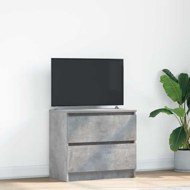 vidaXL Tv-meubel 60x35x54 cm bewerkt hout betongrijs, Huis en Inrichting, Kasten |Televisiemeubels, Nieuw, Verzenden