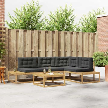 vidaXL Buiten bank set met kussen Wit 79 x 79 x 37 cm, Verzenden, Nieuw