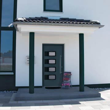 vidaXL Voordeur 100x200 cm aluminium en PVC antracietkleurig, Doe-het-zelf en Bouw, Verzenden, Nieuw