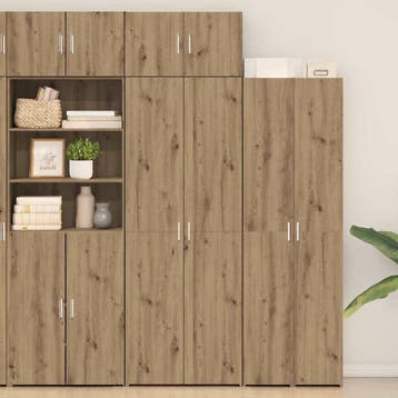 vidaXL Opbergkast 3 st Artisan Eiken 70 x 42,5 x 185 cm, Huis en Inrichting, Verzenden, Nieuw