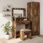 vidaXL Kaptafel met plank Rook Eiken 75,5 x 41 x 135 cm, Verzenden, Nieuw