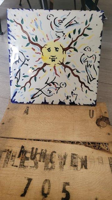 Salvador Dali (1904-1989) - El sol vegetal - ceramic tile