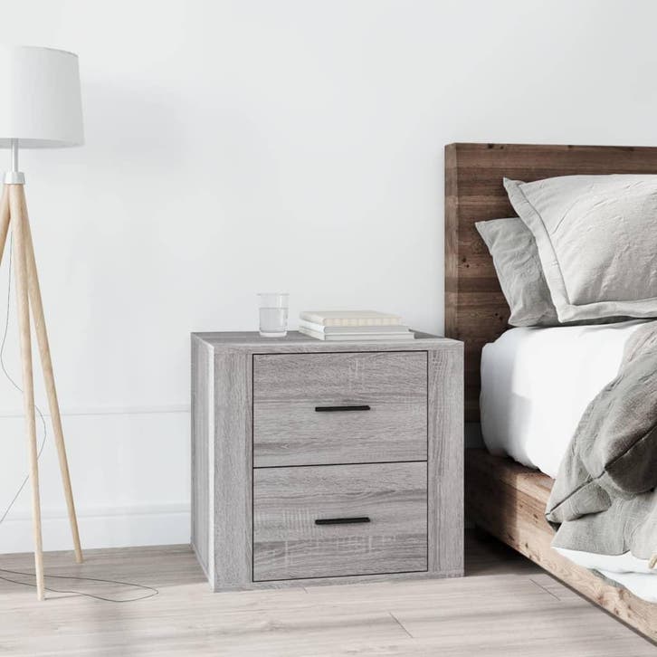 vidaXL Nachtkastje 50x39x47 cm grijs sonoma eikenkleurig, Maison & Meubles, Armoires | Autre, Envoi