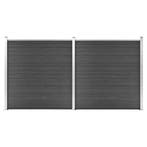 vidaXL Schuttingpanelenset 353x186 cm HKC zwart, Verzenden