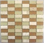 Wand Mozaïek Tegels Factory Glas/Marmer Beige Rechthoek -.., Doe-het-zelf en Bouw, Tegels, Wandtegels, Nieuw, Ophalen of Verzenden