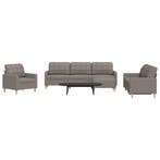 vidaXL 4-delige Loungeset met voetenbank / zetel stof taupe, Verzenden, Nieuw