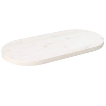 vidaXL Tafelblad ovaal 70x35x2,5 cm massief grenenhout wit, Verzenden, Nieuw