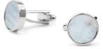 Manchetknoop Studs Rond Zilver Wit maat  Heren, Verzenden, Nieuw
