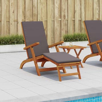 vidaXL Ligstoel die kan leunen en vouwen 55 x 146 x 91 cm, Tuin en Terras, Verzenden, Nieuw