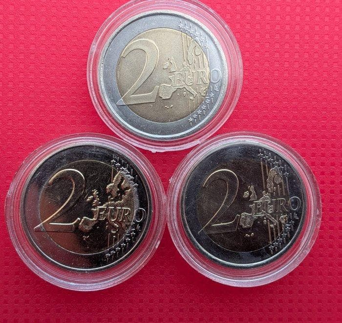 Finland, Malta. 2 Euro 2004/2022 (3 coins incl. 2 Euro, Timbres & Monnaies, Monnaies | Europe | Monnaies non-euro