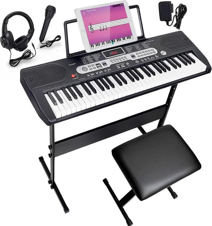 Keyboard - Digitale piano - Piano - 61 toetsen - Zwart, Muziek en Instrumenten, Keyboards, Nieuw, Verzenden