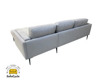 Hoekzetel lichtgrijs 250 cm, zwarte poten, rechts – nieuw, Maison & Meubles, Verzenden