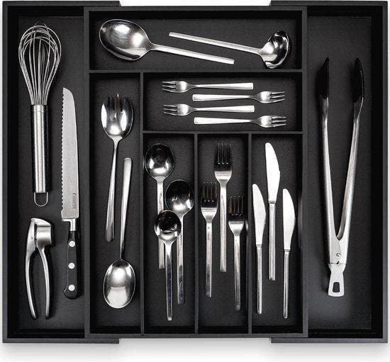 2dekans | Budu Uitschuifbare Bamboe Bestekbak #50 (50 cm, Maison & Meubles, Cuisine | Ustensiles de cuisine, Enlèvement ou Envoi