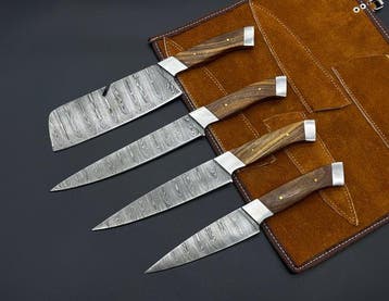 Japanese Style Kitchen Knife SET With Leather BAG Included -