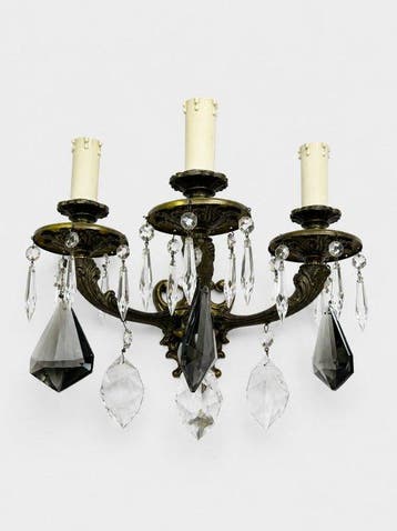 Wandkandelaar (2) - Brons - Vintage sierlijke wandlamp
