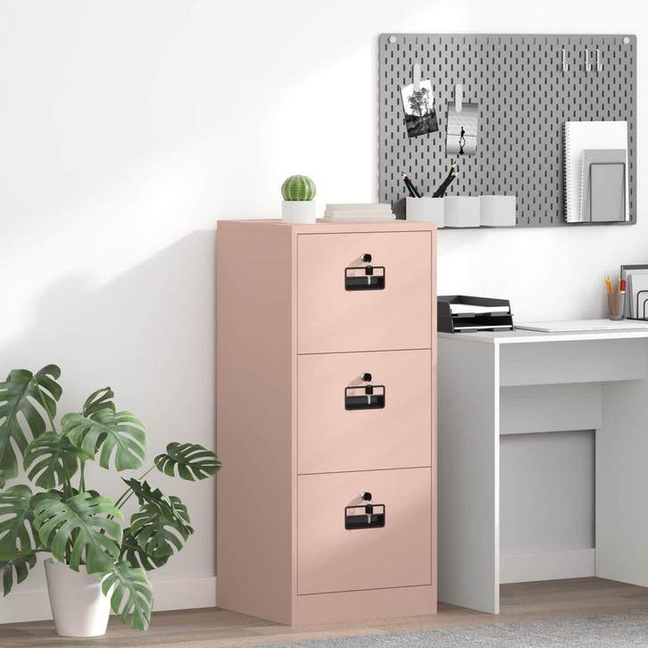vidaXL Bestandkast Roze 45,5 x 42 x 106,5 cm Koudgewalst, Huis en Inrichting, Kasten | Overige, Nieuw, Verzenden