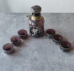 Service à liqueur (7) - Argent, Verre, Métal - Service à, Antiquités & Art