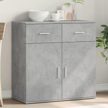 vidaXL Dressoir 79x38x80 cm bewerkt hout betongrijs, Verzenden