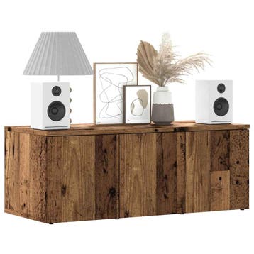 vidaXL Tv-meubel 80x34x30 cm bewerkt hout oud houtkleurig, Verzenden