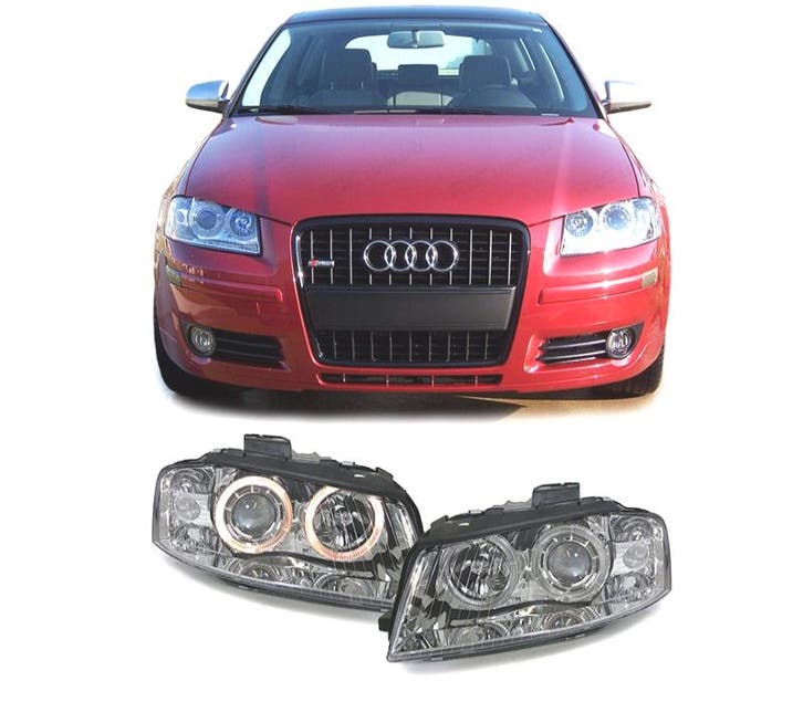 PHARES XÉNON AUDI A3 8P 03-08 ANGEL EYES, Autos : Pièces & Accessoires, Éclairage, Envoi