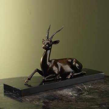 Antilope Brons Beeld Taxidermie Opgezette Dieren By Max, Verzamelen, Dierenverzamelingen, Ophalen of Verzenden, Nieuw, Wild dier
