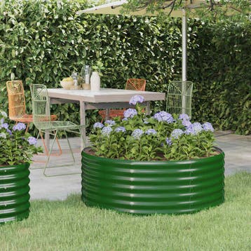 vidaXL Plantenbak 100x100x36 cm gegalvaniseerd staal groen, Tuin en Terras, Verzenden, Nieuw
