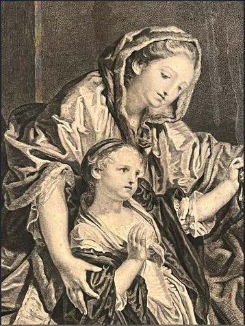 Jean-Baptiste Greuze (XVIII), after - La dame bienfaisante