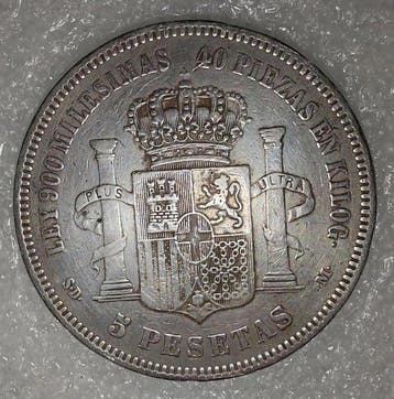 Espagne. Amédée Ier. 5 Pesetas 1871*71 SDM (Sans prix de