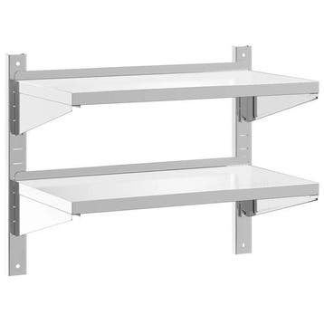 Etagere murale inox 2 niveaux 75x40cm - Retour client -40%, Verzenden, Nieuw