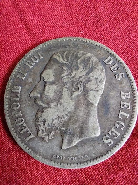 België. Leopold II. 5 Francs 1869 (Zonder minimumprijs), Postzegels en Munten, Munten | Europa | Niet-Euromunten