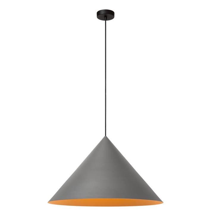 Hanglamp Lucide SPITZE -  - Ø 60 cm - 1xE27 - Grijs, Maison & Meubles, Lampes | Suspensions, Envoi