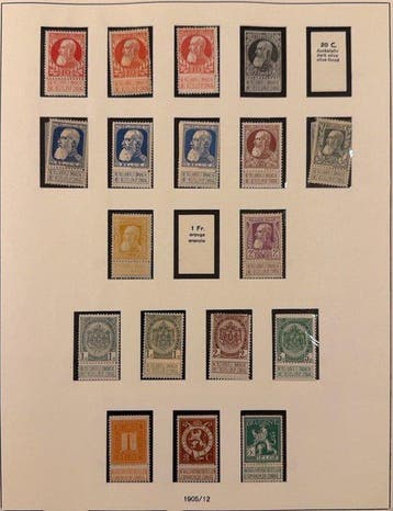 België 1894/1920 - België 1893-1920 – Zeer gevarieerde, Postzegels en Munten, Gestempeld