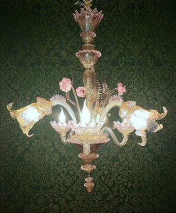 Lustre - 6 Lumières - Verre de Murano