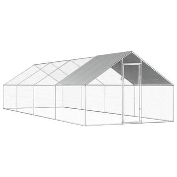 vidaXL Kippenhok 2,75x8x1,92 m gegalvaniseerd staal, Verzenden