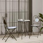 vidaXL Bistroset mozaïek ijzer en keramiek blauw en wit, Verzenden, Nieuw