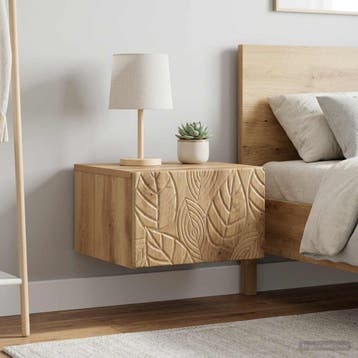 vidaXL Muurbevestigde Nachttafel 2 st Artisanaal eiken, Verzenden, Nieuw