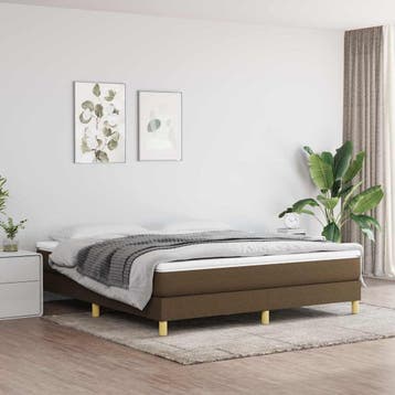 vidaXL Boxspring bed stof donkerbruin 160x200 cm, Verzenden, Nieuw
