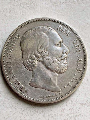Nederland. Willem III. 2 1/2 Gulden 1872 (Zonder