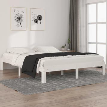 vidaXL Bedframe massief grenenhout wit 160x200 cm, Verzenden, Nieuw