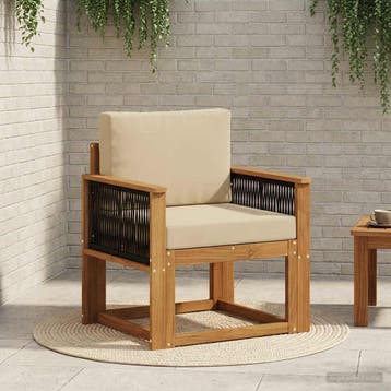 vidaXL Buiten Midden Sofa Massief Acacia Hout Naturel, Verzenden, Nieuw