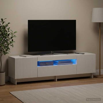 vidaXL LED tv-meubel Hoogglans Wit Bewerkt hout, Verzenden, Nieuw