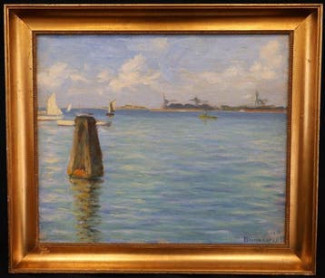 Aage Blumensaadt (1889-1939) - Hafenszene mit Segelbooten