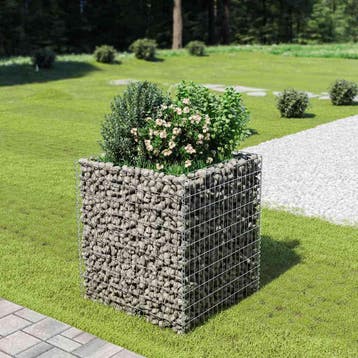 vidaXL Gabion plantenbak verhoogd 90x90x100 cm, Verzenden