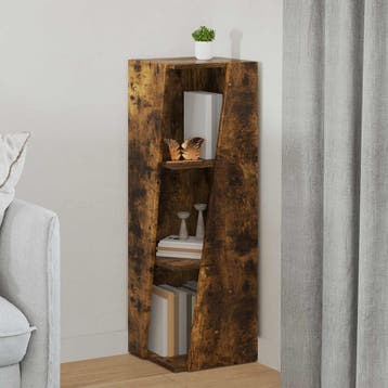 vidaXL Zijplank 33 x 32 x 100,5 cm Bewerkt hout Rook Eiken, Verzenden, Nieuw