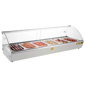 Verwarmde Tapasvitrine | RVS | 6x 1/3 GN | 30°C/90°C |, Verzenden