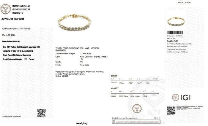 Zonder minimumprijs - Armband - 14 karaat Geel goud -, Bijoux, Sacs & Beauté, Bracelets