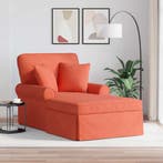 vidaXL Chaise Lounge met Rok 3 pcs Rood Oranje Corduroy stof, Verzenden, Nieuw