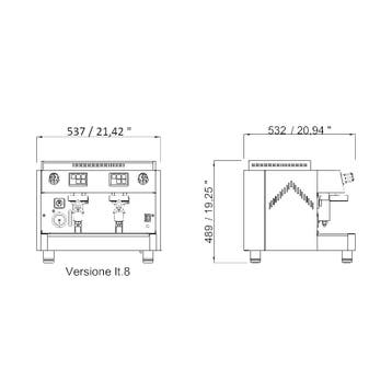 Espressomachine | DIADEMA | RVS | Automatisch | 2 Groepen |, Verzenden